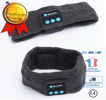 TD® Bandeau électronique écouteurs intégrés homme femme kit main libre appel réponse musique sport bandeau high tech color gris fonc
